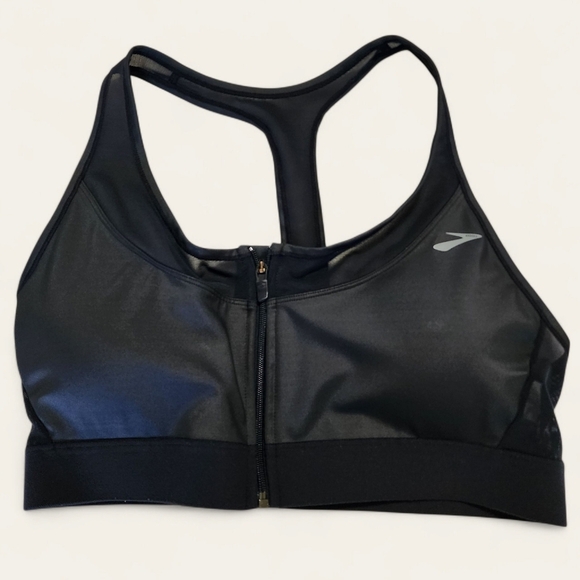Brooks FastForward Zip Sports Bra Black XL Mesh Back Style 300637 - Picture 1 of 6
